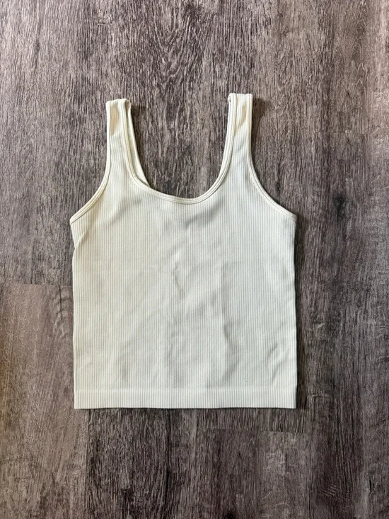Women's Ribbed Tank Top in light green/cream - Picture 1 of 1